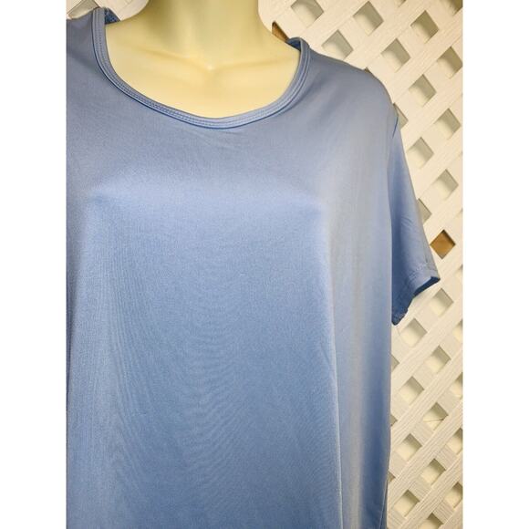 2XL RE Real Essentials Womens S S Round Neck T-Shirt Periwinkle Workout - Picture 4 of 12